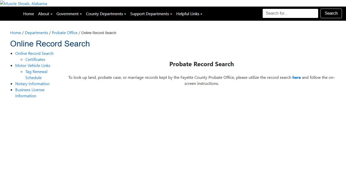 Fayette County: Online Record Search